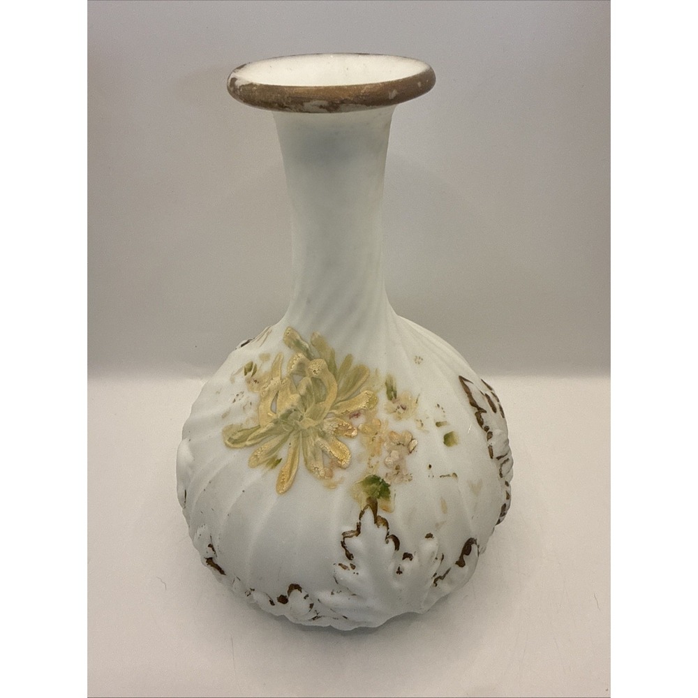 VTG Dithridge & Co Milk Glass Barber Bottle Or Decanter Victorian Era 19th C
